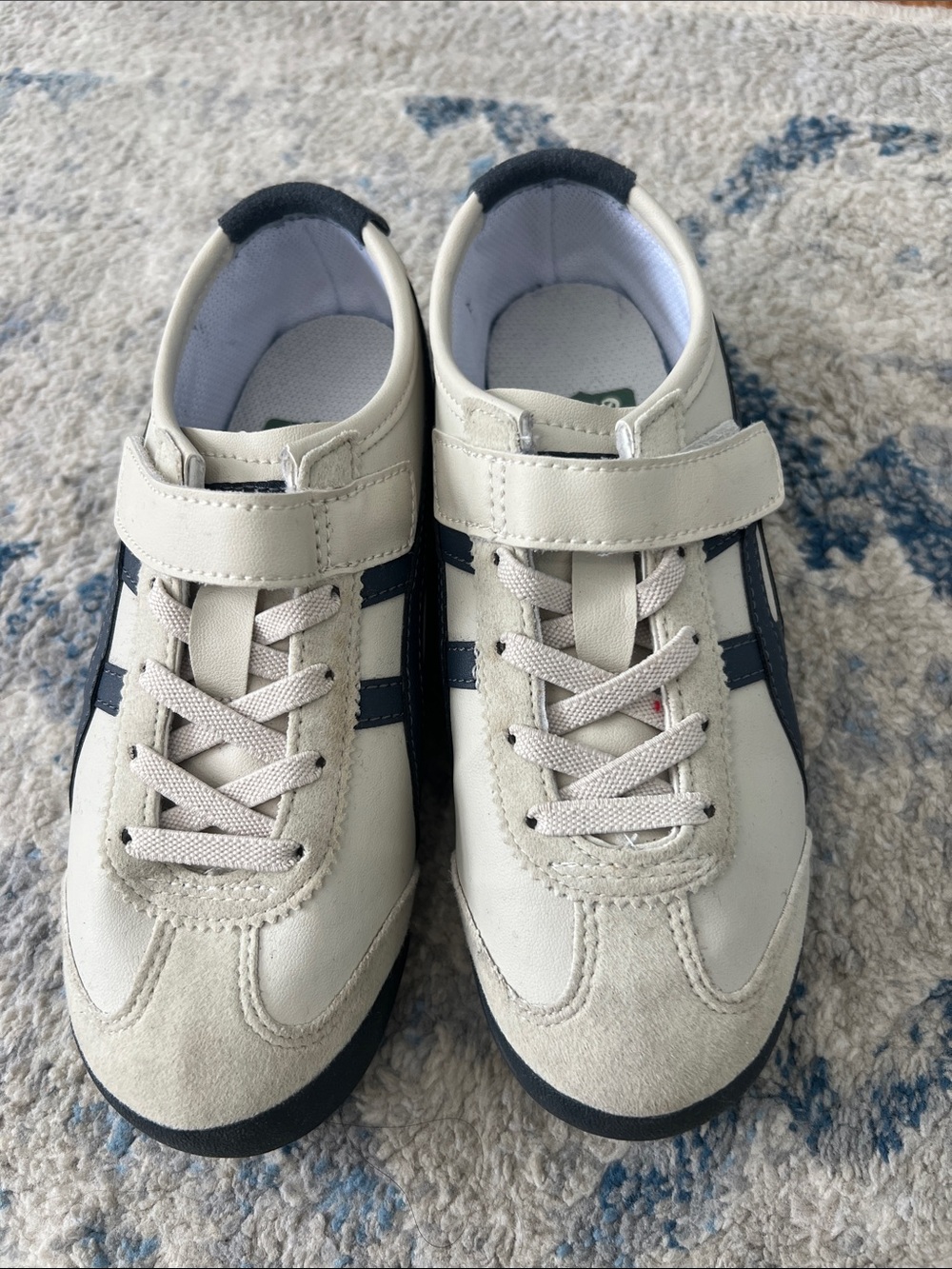 Onitsuka Tiger Kids Mexico 66 Cream and Navy Sneakers